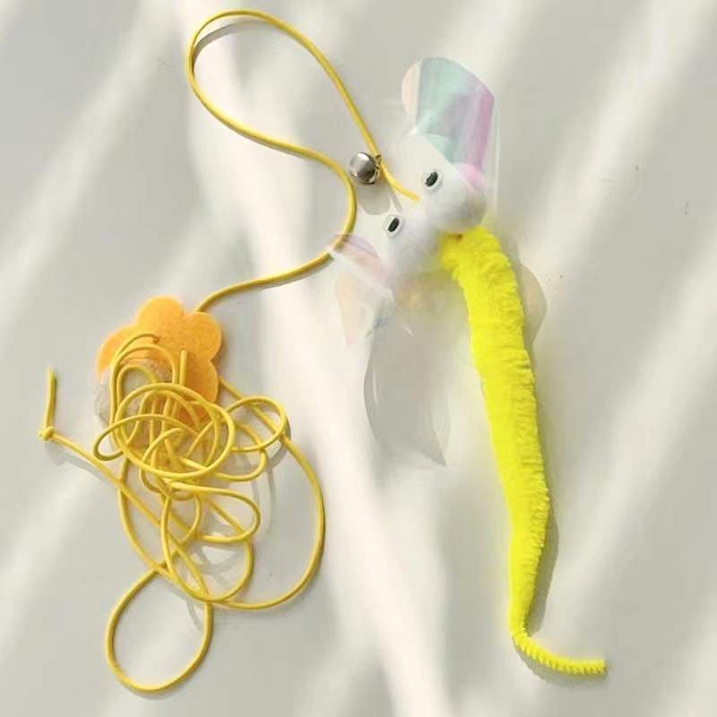 image-Cat Toys Simulated Caterpillar Cute Toys Funny Self-hey Interactive Toy Rope Grabbing Mouse Telescopic Hanging Cat Pet Supplies