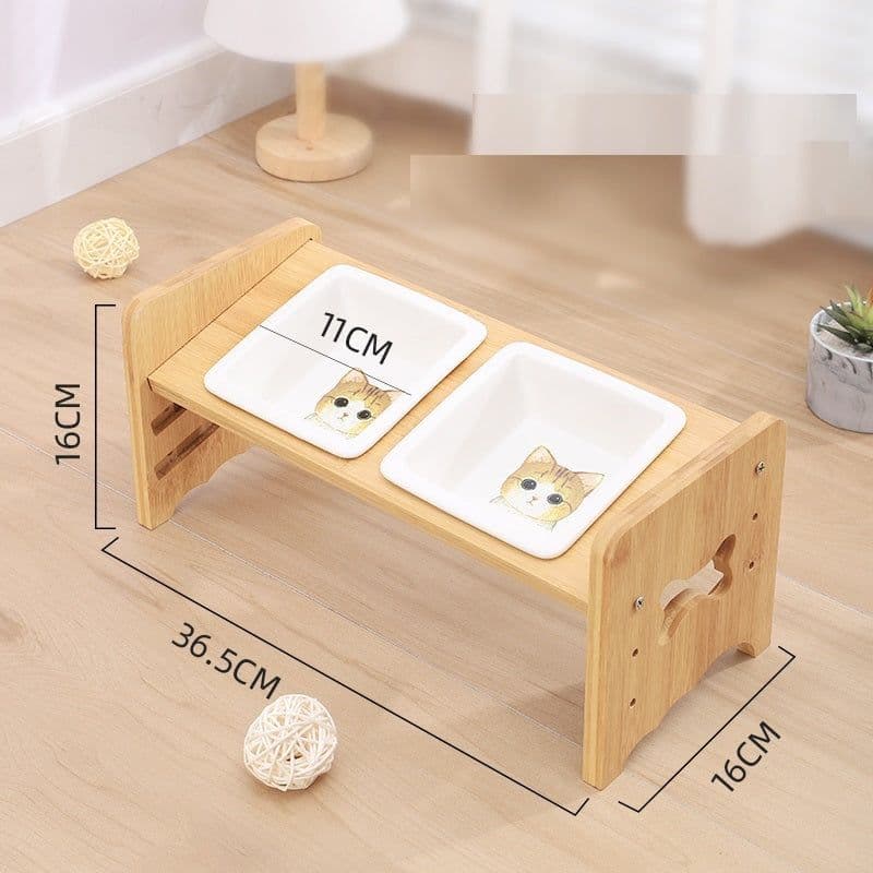 image-Adjustable Cat Bowl Dog Bowl Neck Protector Pet Supplies