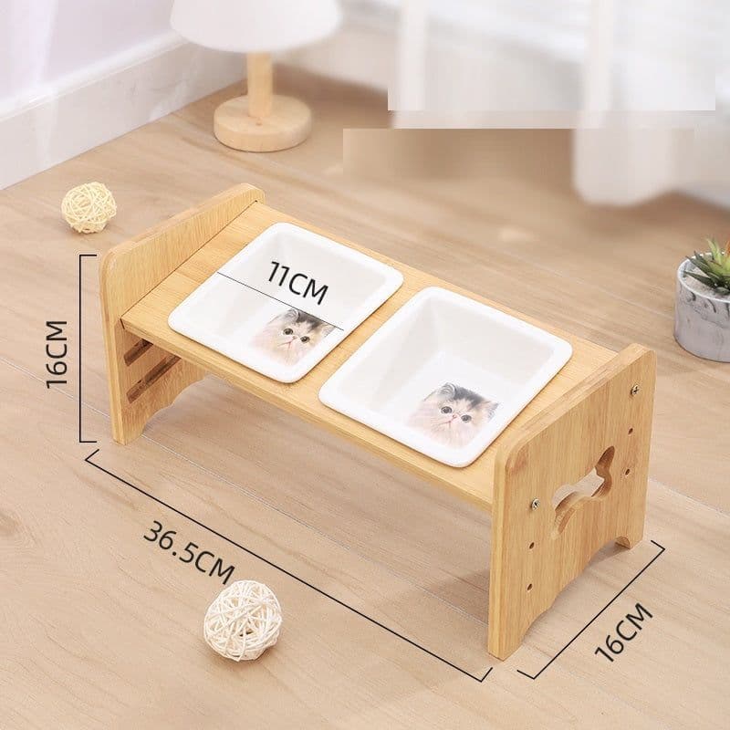 image-Adjustable Cat Bowl Dog Bowl Neck Protector Pet Supplies