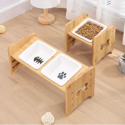 image-Adjustable Cat Bowl Dog Bowl Neck Protector Pet Supplies
