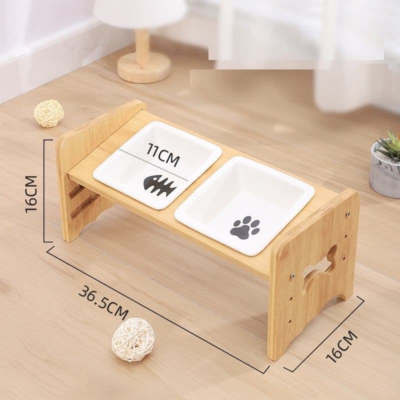 image-Adjustable Cat Bowl Dog Bowl Neck Protector Pet Supplies