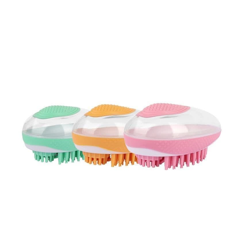 image-Dog Cat Bath Brush 2-in-1 Pet SPA Massage Comb Soft Silicone Pets Shower Hair Grooming Cmob Dog Cleaning Tool Pet Products