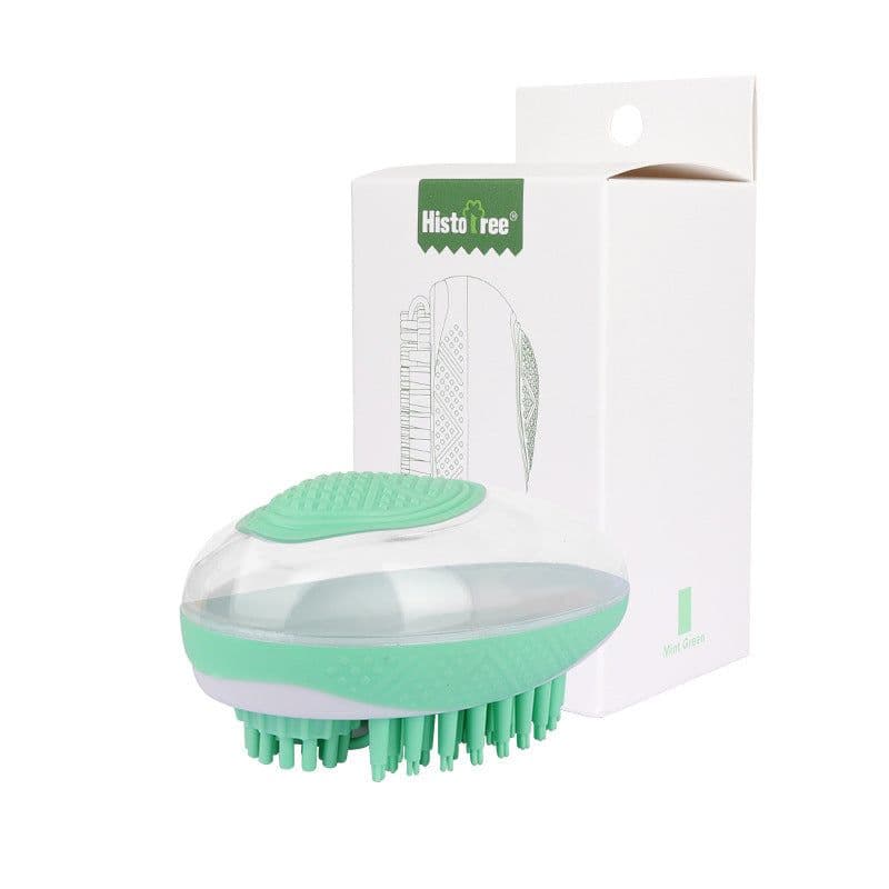 image-Dog Cat Bath Brush 2-in-1 Pet SPA Massage Comb Soft Silicone Pets Shower Hair Grooming Cmob Dog Cleaning Tool Pet Products