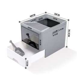 image-Large Drawer Type Fully Enclosed Cat Litter Basin