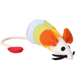 image-Rainbow Mouse Pet Tease Cat Plush Bite Resistant Toy