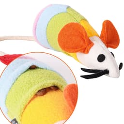 image-Rainbow Mouse Pet Tease Cat Plush Bite Resistant Toy