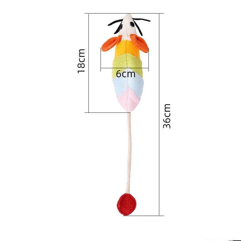 image-Rainbow Mouse Pet Tease Cat Plush Bite Resistant Toy