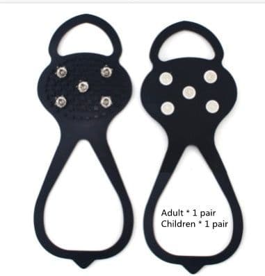image-Unisex Men 5 Teeth Ice Gripper For Shoes Crampons Ice Gripper Spike Grips Cleats For Snow Studs Non-Slip Climbing Hiking Covers