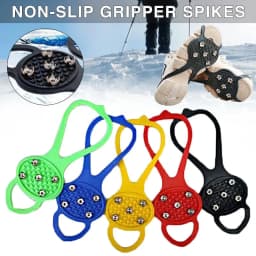 image-Unisex Men 5 Teeth Ice Gripper For Shoes Crampons Ice Gripper Spike Grips Cleats For Snow Studs Non-Slip Climbing Hiking Covers