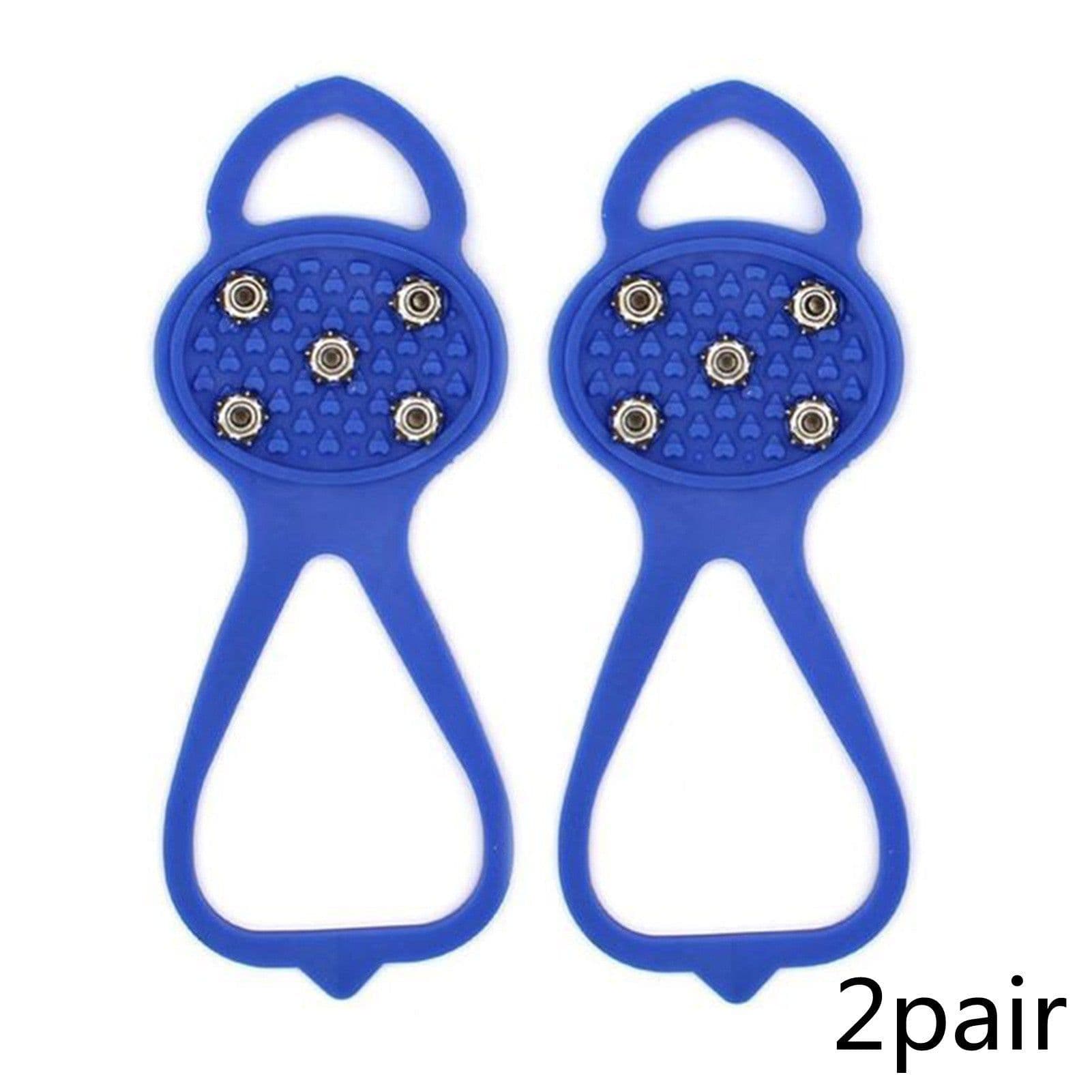 image-Unisex Men 5 Teeth Ice Gripper For Shoes Crampons Ice Gripper Spike Grips Cleats For Snow Studs Non-Slip Climbing Hiking Covers