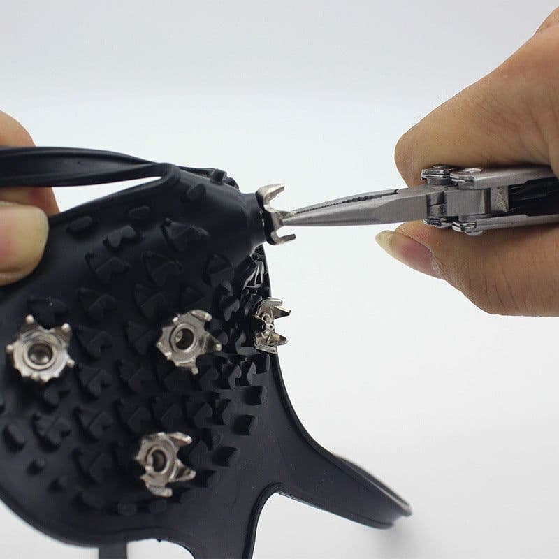image-Unisex Men 5 Teeth Ice Gripper For Shoes Crampons Ice Gripper Spike Grips Cleats For Snow Studs Non-Slip Climbing Hiking Covers