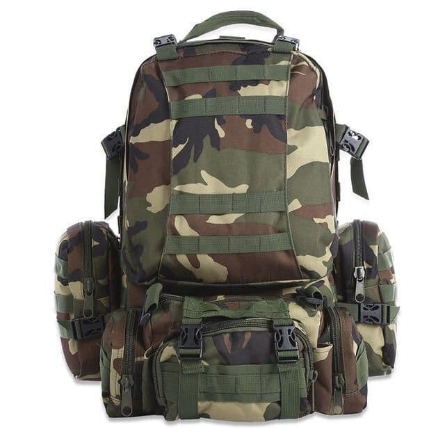 image-50L Outdoor Backpack Molle Military Tactical Backpack Rucksack Sports Bag Waterproof Camping Hiking Backpack Travel