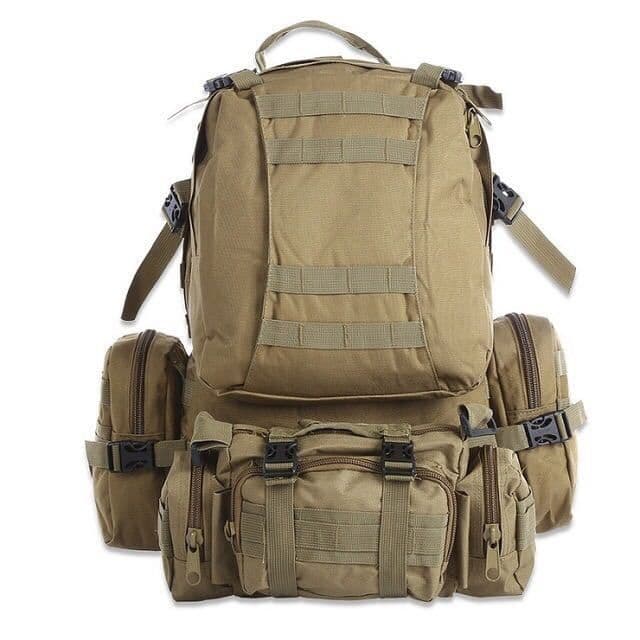 image-50L Outdoor Backpack Molle Military Tactical Backpack Rucksack Sports Bag Waterproof Camping Hiking Backpack Travel