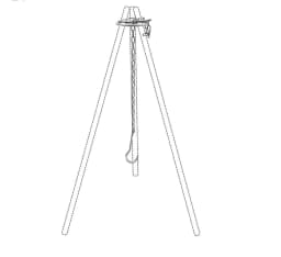 image-Compatible with Apple, Cross-border Portable Outdoor Barbecue Camping Stainless Steel Hanger Camping Tripod Hanging Pot Rack Barbecue Branch Ring
