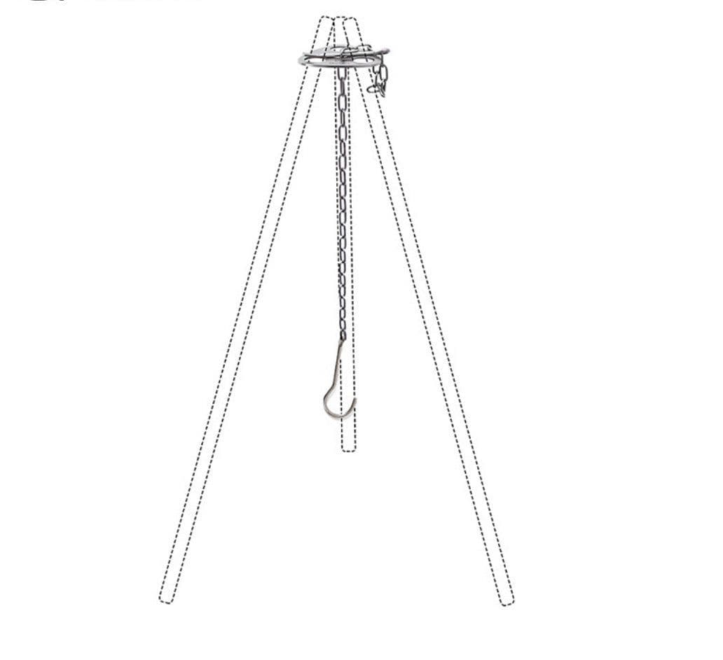 image-Compatible with Apple, Cross-border Portable Outdoor Barbecue Camping Stainless Steel Hanger Camping Tripod Hanging Pot Rack Barbecue Branch Ring