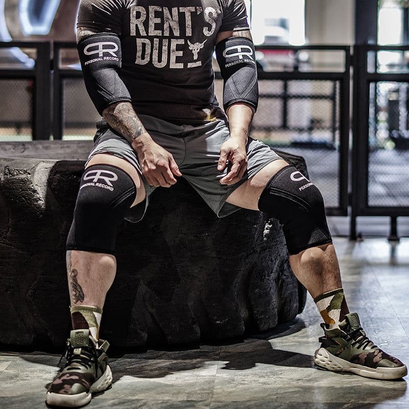 image-Pr Wheel Brother Fitness Knee Pads Squat Professional Support Hercules Weightlifting Powerlifting Equipment Fitness Training Knee Set