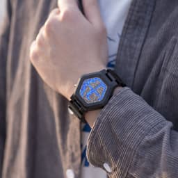image-LED Display Wooden Watch Men Wristwatches Wood Night Vision