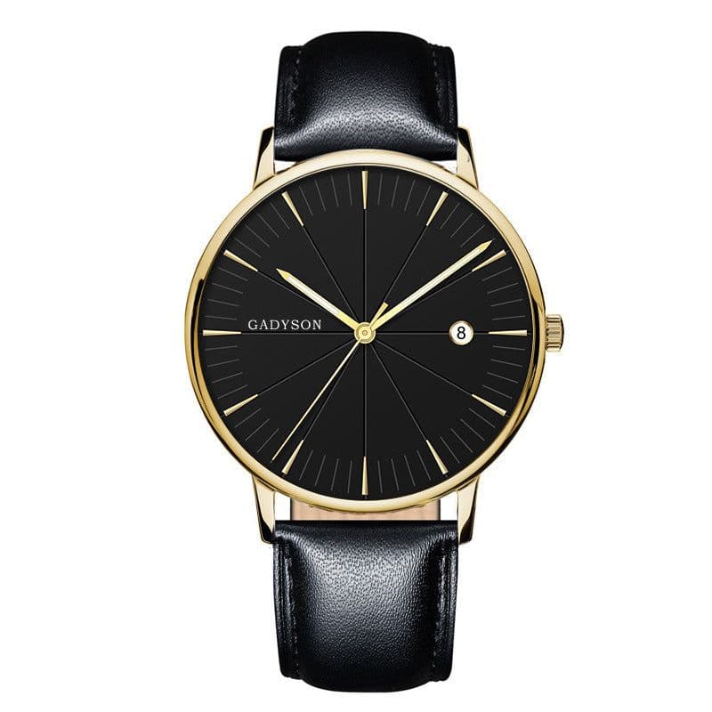 image-Europe And The United States New Simple Black Business Calendar Men Watch