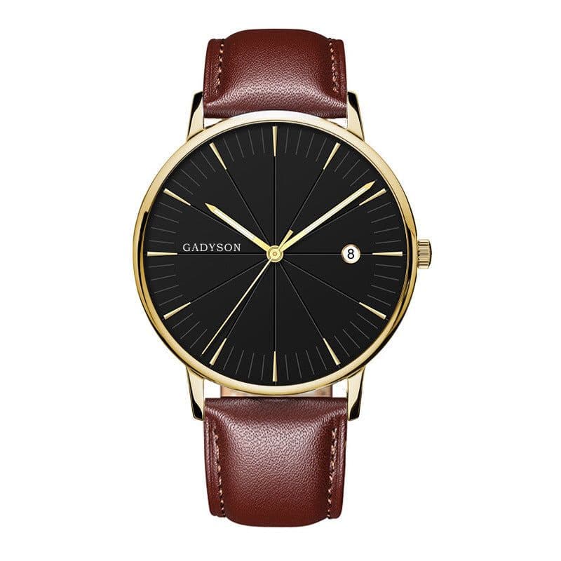 image-Europe And The United States New Simple Black Business Calendar Men Watch