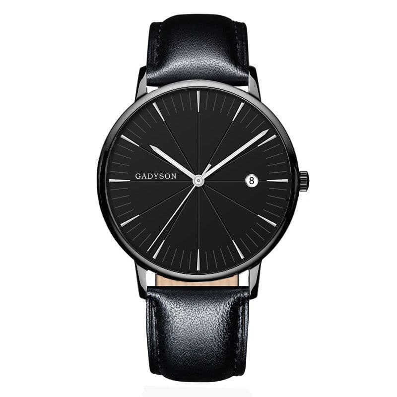 image-Europe And The United States New Simple Black Business Calendar Men Watch
