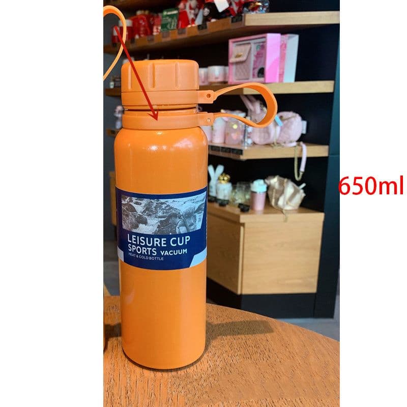 image-Outdoor Sports Bottle Portable Large Capacity Stainless Steel Vacuum Flask Water Cup