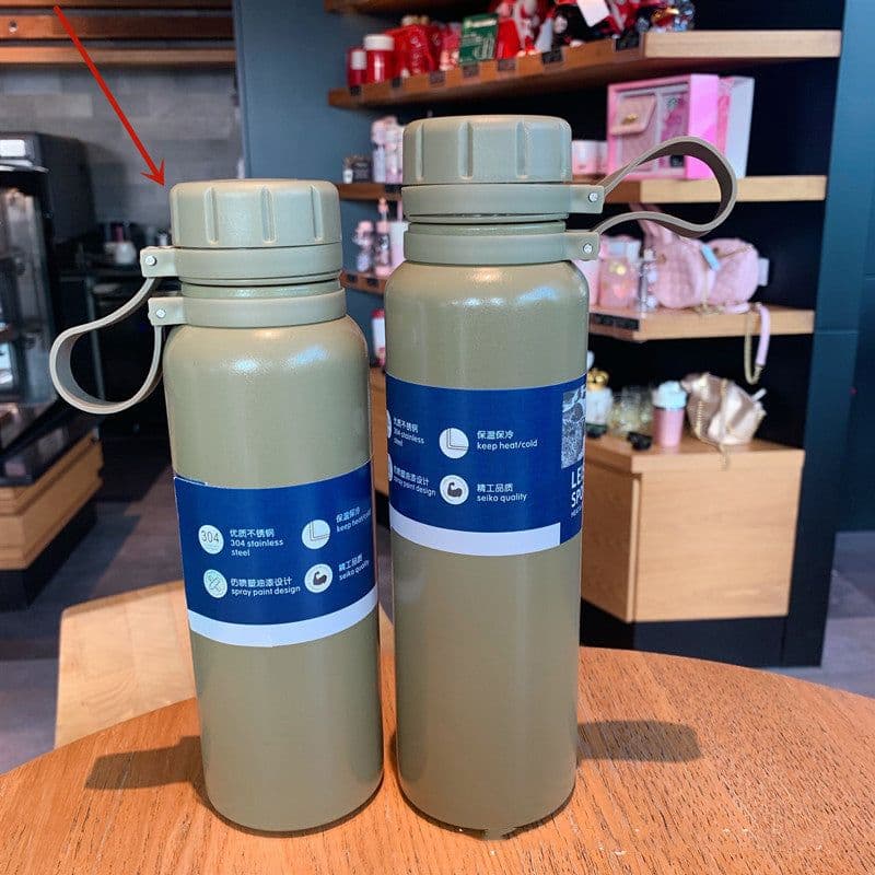image-Outdoor Sports Bottle Portable Large Capacity Stainless Steel Vacuum Flask Water Cup