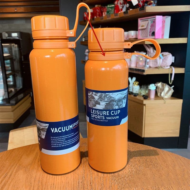 image-Outdoor Sports Bottle Portable Large Capacity Stainless Steel Vacuum Flask Water Cup