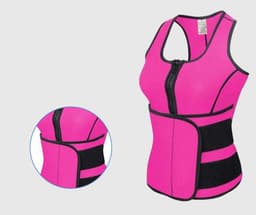 image-Sweat Neoprene Tank Top Slimming Adjustable Waist Trainer Belt Body Shaper Tummy Fat Burner