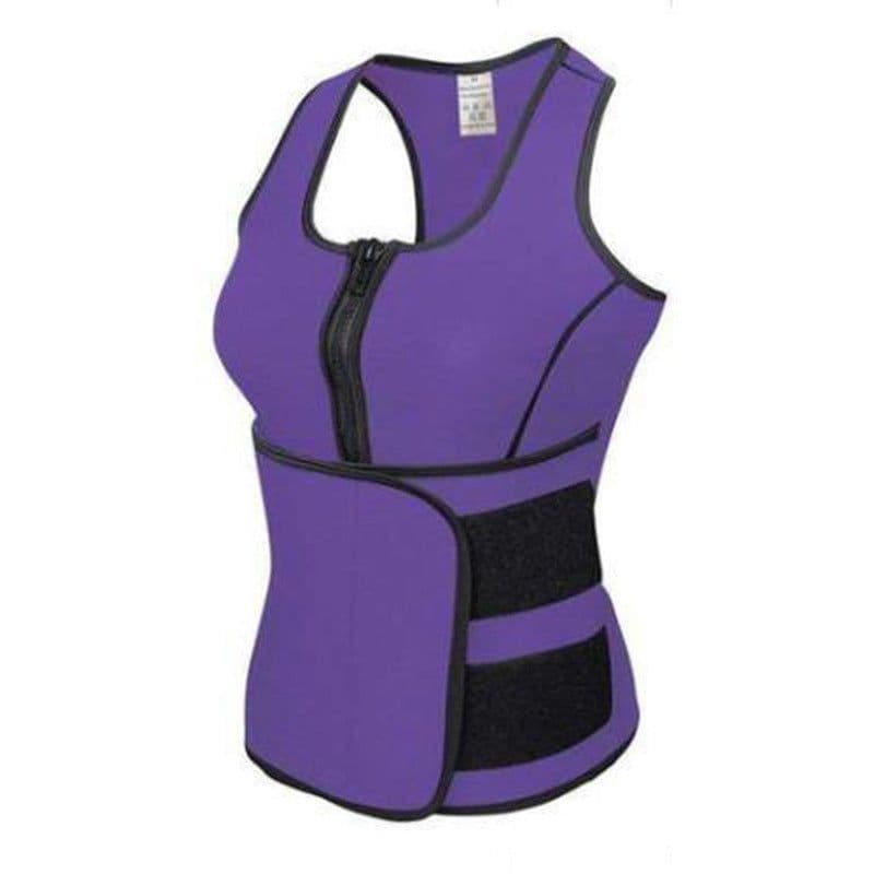 image-Sweat Neoprene Tank Top Slimming Adjustable Waist Trainer Belt Body Shaper Tummy Fat Burner