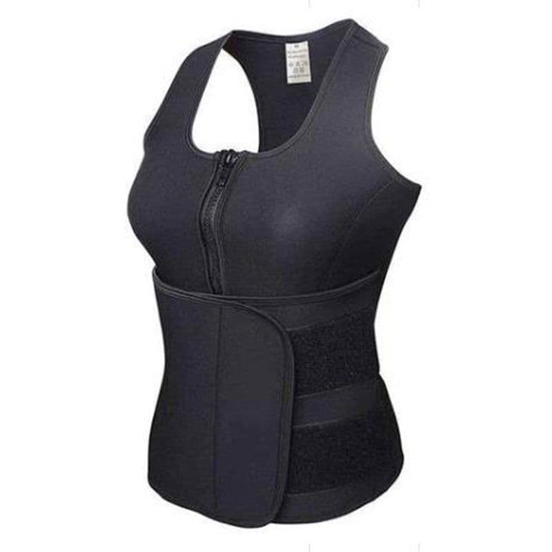 image-Sweat Neoprene Tank Top Slimming Adjustable Waist Trainer Belt Body Shaper Tummy Fat Burner