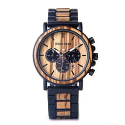 image-Luxury Wood Stainless Steel Men Watch Stylish Wooden