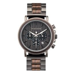 image-Luxury Wood Stainless Steel Men Watch Stylish Wooden