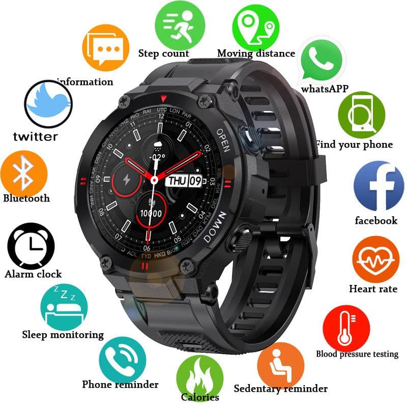 image-Smart watch bluetooth call full round screen outdoor rugged sports