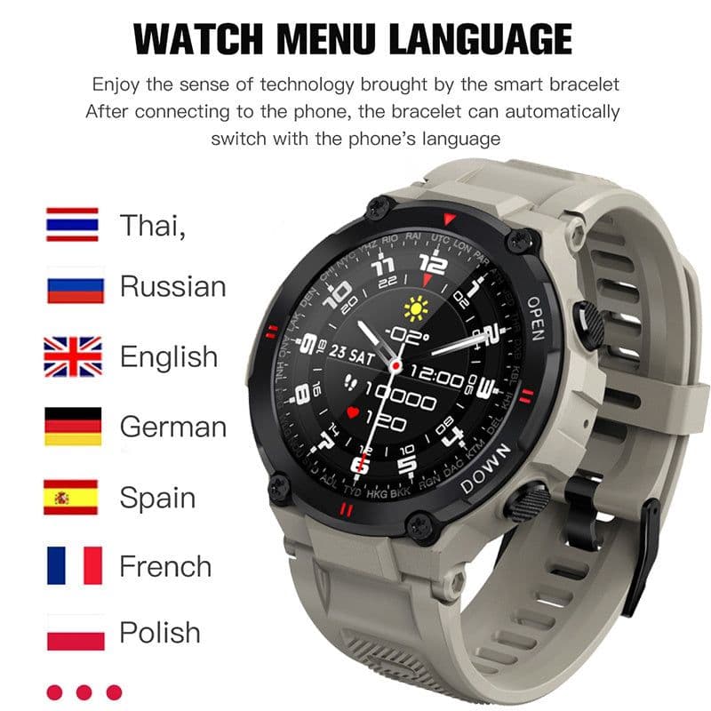 image-Smart watch bluetooth call full round screen outdoor rugged sports