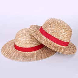 image-Anime Luffy Anime Cosplay Straw Boater Beach Hat C Ap Halloween Sun Hat