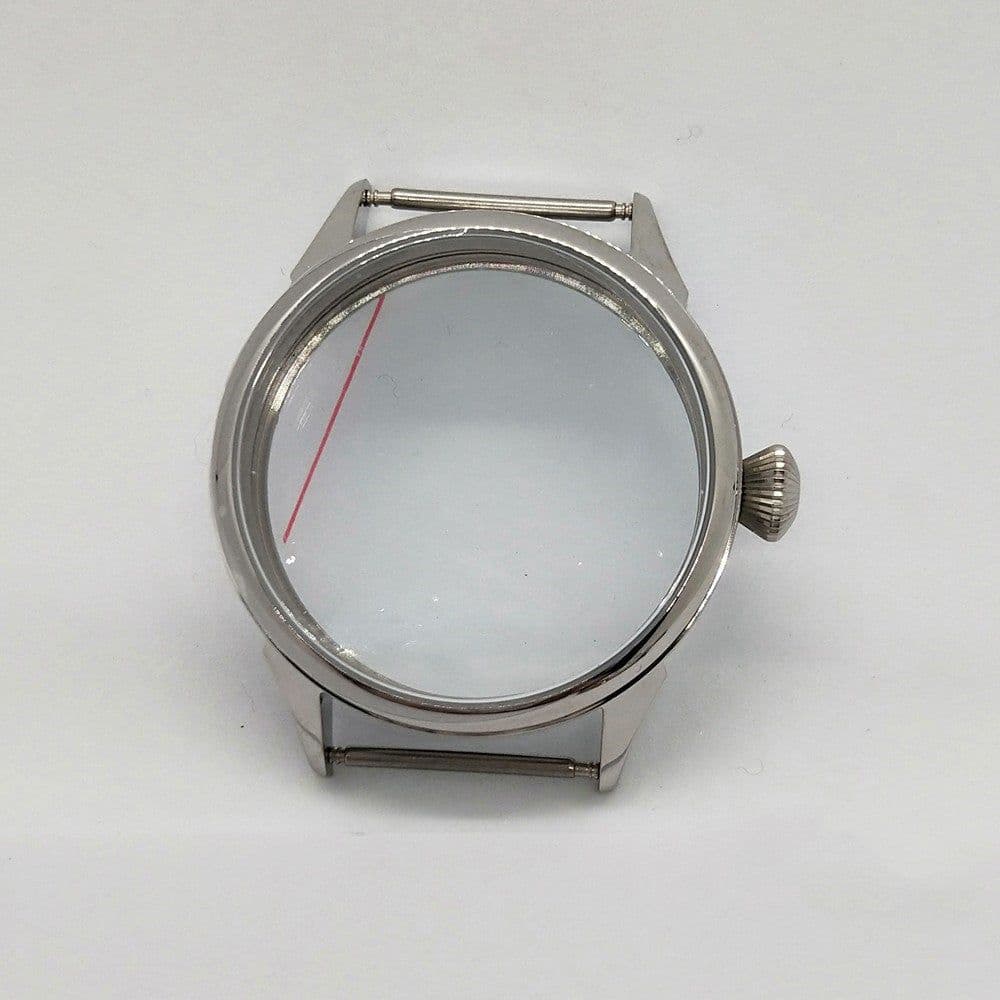 image-Silver Stainless Steel Shell Is Suitable For Eta6497 6498 Movement Sand Shell Light Shell
