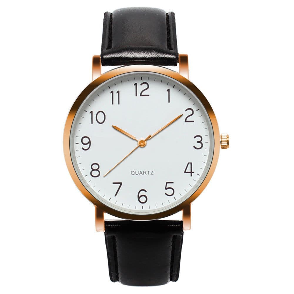image-Simple Atmosphere Men's Belt Watch, Large Dial 12 Digital Classic Watch