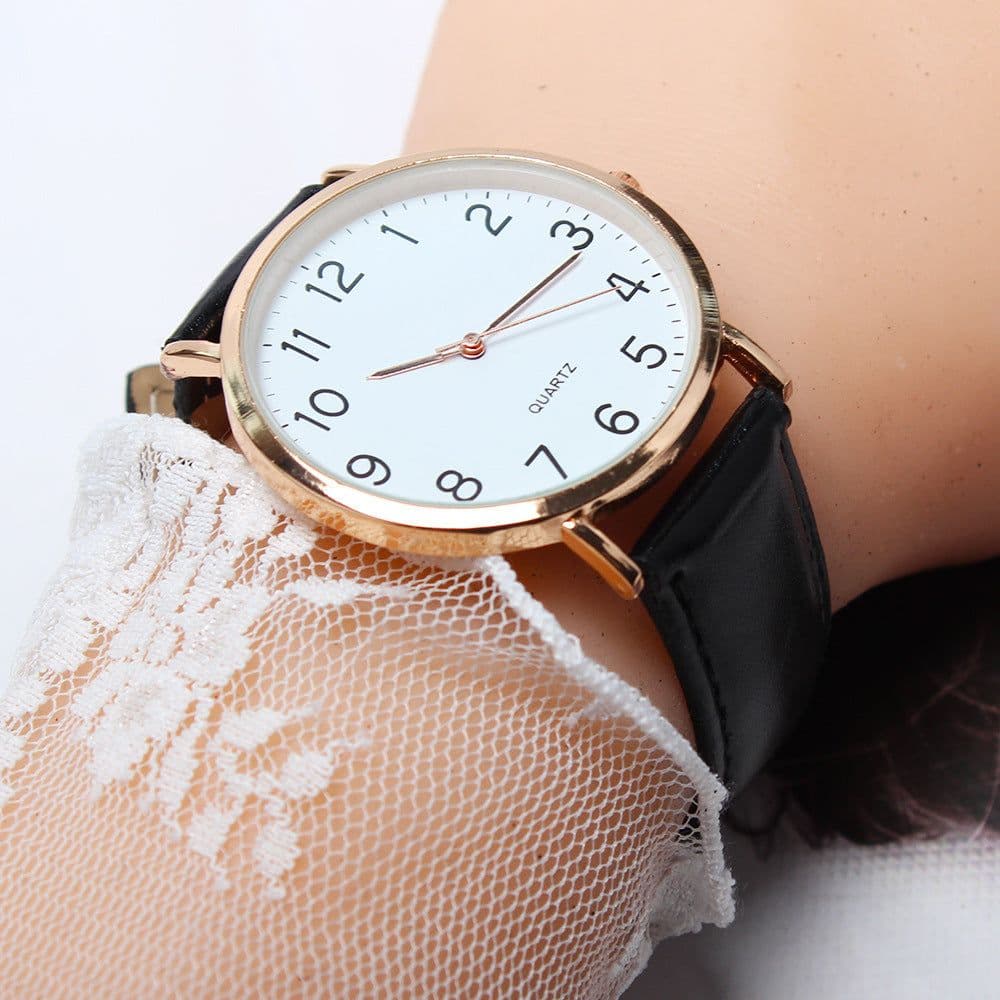image-Simple Atmosphere Men's Belt Watch, Large Dial 12 Digital Classic Watch