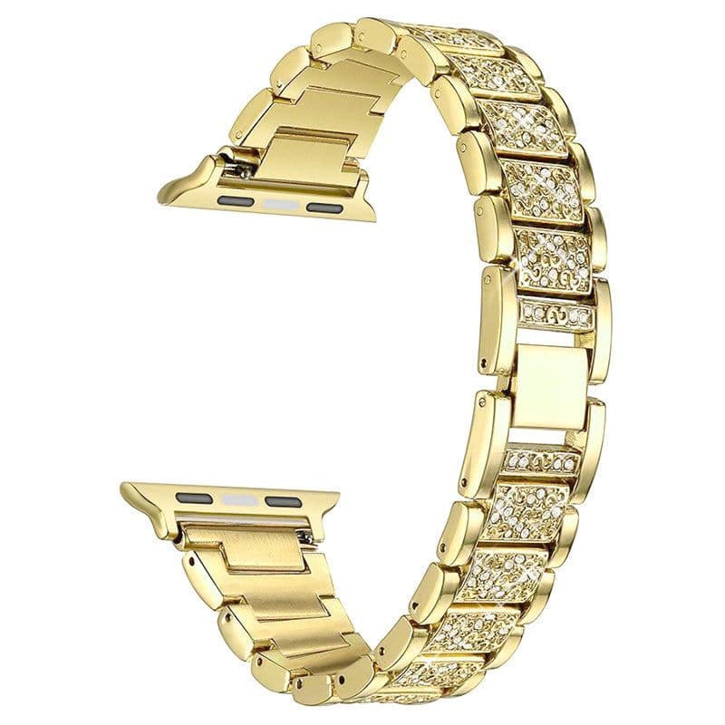 image-Diamond Bracelet Stainless Steel Metal Watchband
