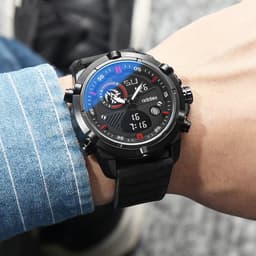 image-Fashion Men Sports Water Luminous Metal Watch