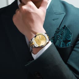 image-Double Calendar Luminous Waterproof Steel Belt Positive Watch
