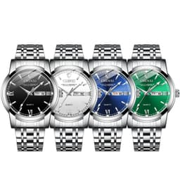 image-Double Calendar Luminous Waterproof Steel Belt Positive Watch