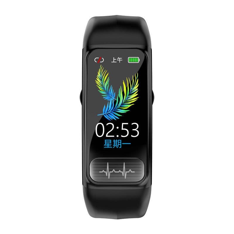 image-Ecg Ppg Smart Watch Sports Bluetooth Wristband Heart Rate Monitoring Smart Bracelet- Black