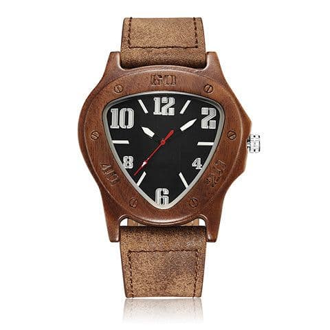 image-Men's Triangle Wooden Watch European And American Foreign Trade Atmosphere