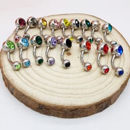 image-Puncture Hypoallergenic Titanium Steel Navel Buckle Belly Nail