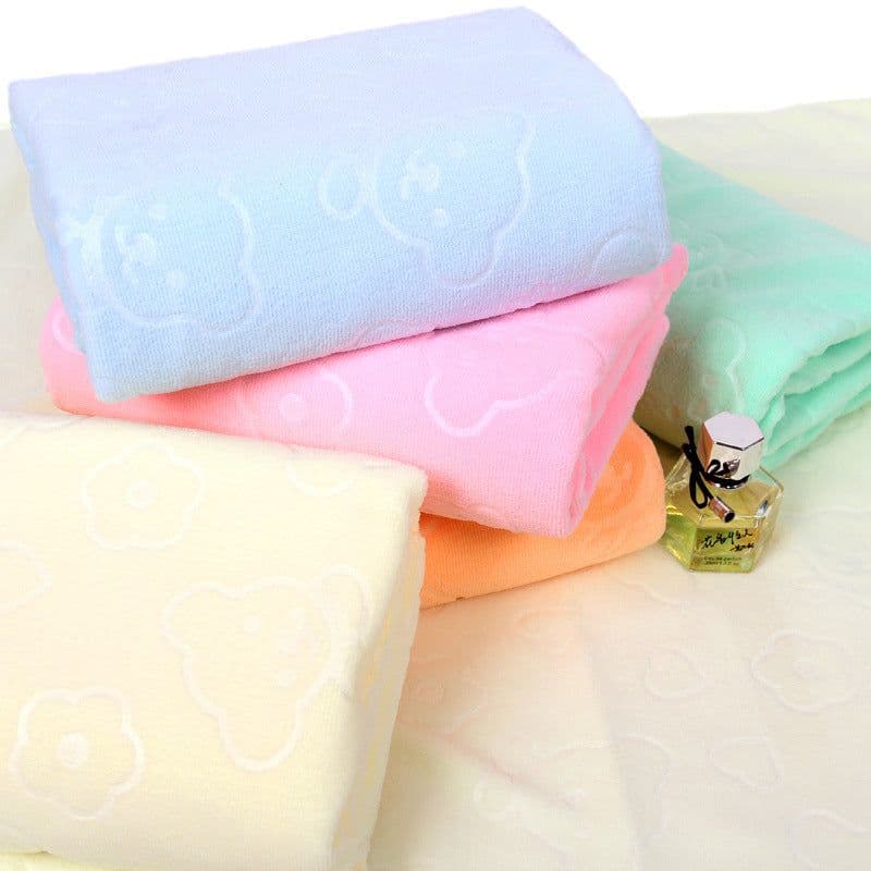 image-Microfiber Absorbent Bath Towel Household And Face Wash Towel Face Towel Bear Embossed Bath Towel