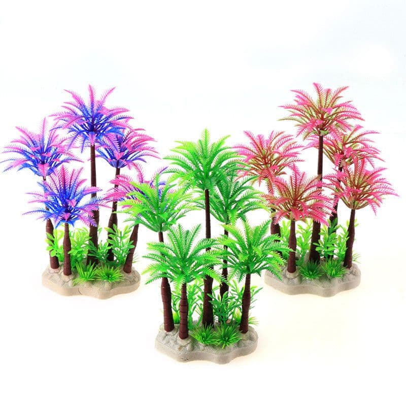 image-Fish Tank Landscape Simulation Water Plants Aquarium Decoration Rockery Fake Water Plants Small Fish Tank Set Decoration Prospect Plants