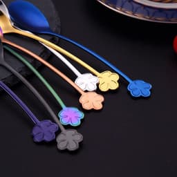 image-304 Stainless Steel Spoon Gold Plated Dessert Spoon Coffee Stir Spoon Stainless Steel Ice Bar Spoon