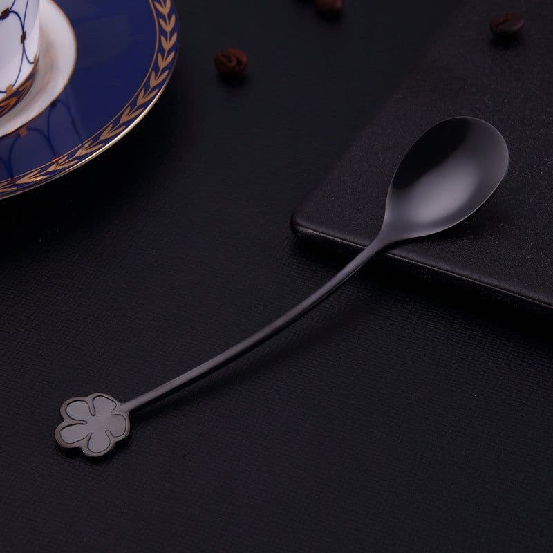 image-304 Stainless Steel Spoon Gold Plated Dessert Spoon Coffee Stir Spoon Stainless Steel Ice Bar Spoon