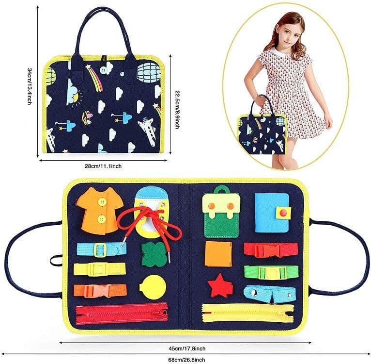 image-New Busy Book Children's Busy Board Dressing And Buttoning Learning Baby Early Education Preschool Sensory Learning Toy